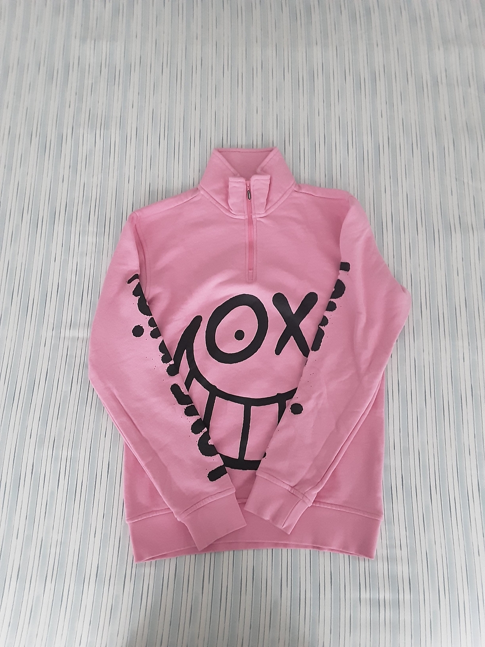 Adidas X Andre Saraiva Pink Graphic Quarter Zip Sweater